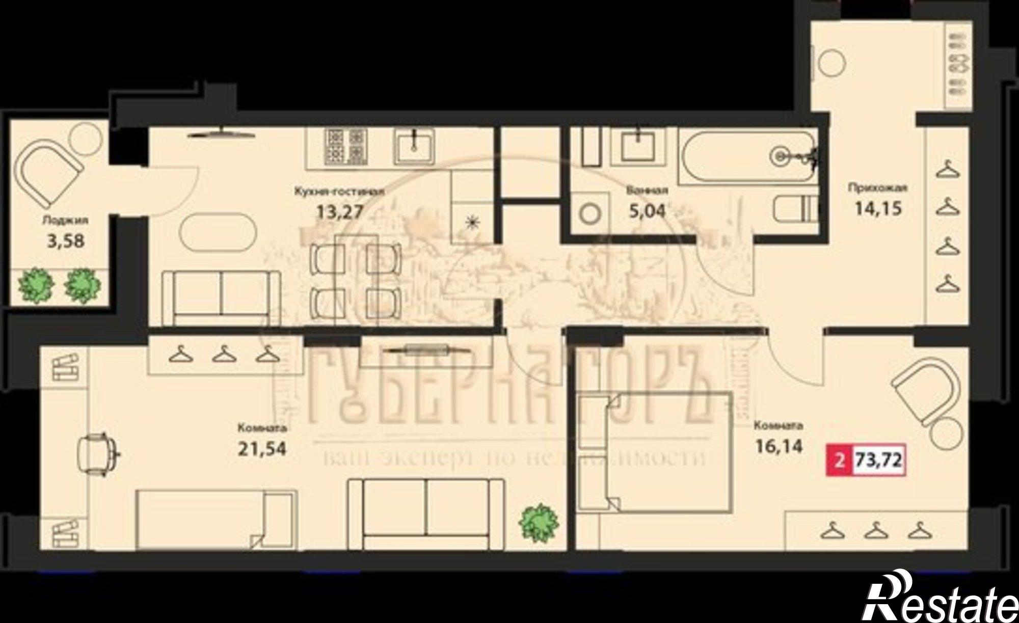 Купить квартиру за 7 740 600 рублей на Оснабрюкская улица, 22