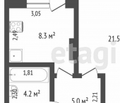 1-комн, 39кв м, этаж 16/16 улица Левитана, 58 к1