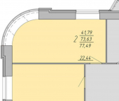 2-комн, 77кв м, этаж 7/9 ул 15 лет Октября, 13 3