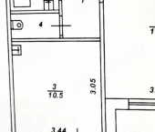1-комн, 37кв м, этаж 1/9 Хрустальная улица, 42