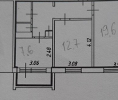 2-комн, 52кв м, этаж 7/9 Тверь, Московская улица, 24к1