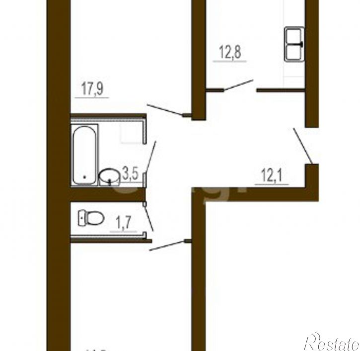 2-комн квартира Тверь, 1-й переулок Вагонников, 6к1