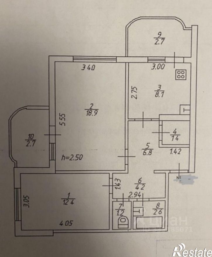 2-комн квартира Тверь, проспект Победы, 7к3