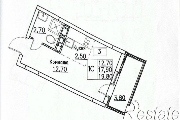 1-комн квартира Оснабрюкская улица, 14,  д. 14