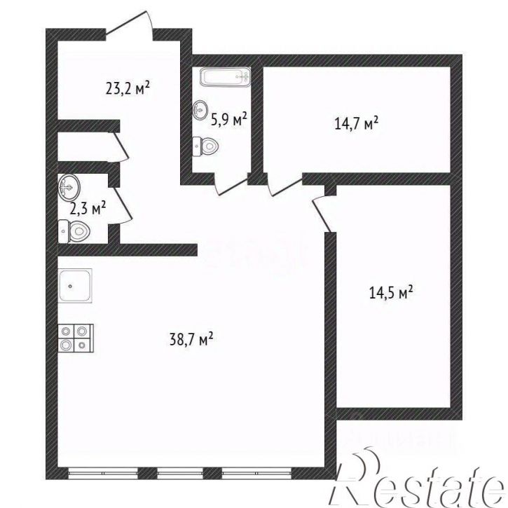 2-комн квартира улица Спартака, 40,  д. 40